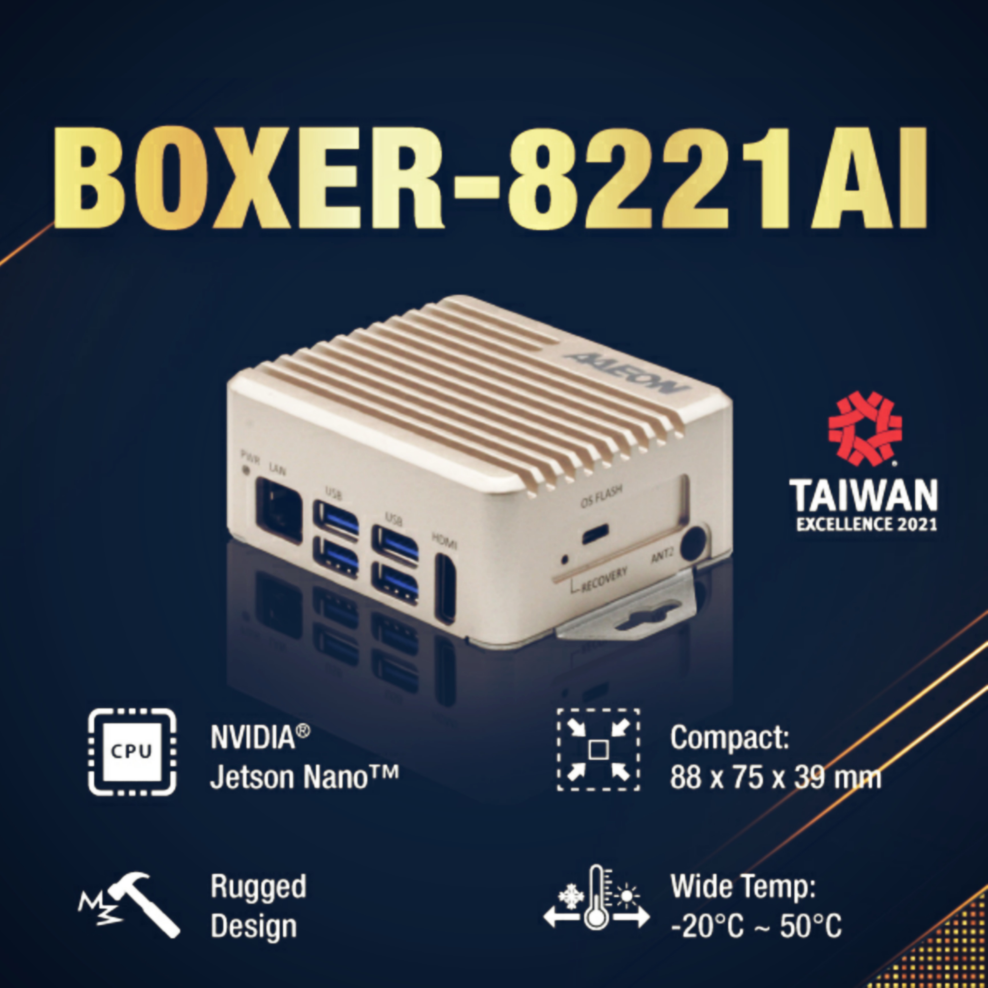Компактный промышленный компьютер BOXER-8221AI от Aaeon